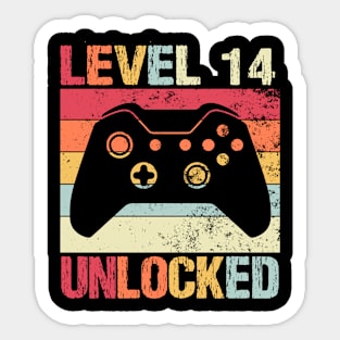 Level 14 Unlocked - 14th Birthday Sticker